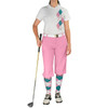 Ladies Argyle Paradise Golf Shirt - 6T: Pink/White/Teal