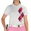 Ladies Argyle Paradise Golf Shirt - 6V: Maroon/Pink/Red