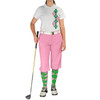 Ladies Argyle Paradise Golf Shirt - 6Y: Pink/Lime
