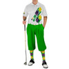 Mens Argyle Utopia Golf Shirt - 5E: Lime/Purple/Yellow