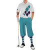 Mens Argyle Utopia Golf Shirt - 6J: White/Purple/Teal