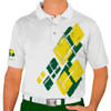 Mens Argyle Utopia Golf Shirt - EEE: Dark Green/Yellow