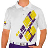 Mens Argyle Utopia Golf Shirt - JJ: Purple/Yellow