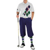 Mens Argyle Utopia Golf Shirt - JJJ: White/Dark Green/Navy