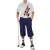 Mens Argyle Utopia Golf Shirt - LLLL: Navy/Orange/White