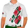 Mens Argyle Utopia Golf Shirt - WW: Dark Green/Red