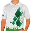Mens Argyle Utopia Golf Shirt - WWW: Lime/Dark Green/White