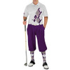 Mens Argyle Utopia Golf Shirt - ZZZ: Purple/Taupe/White