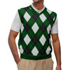 Argyle Sweater Vest - Mens Dark Green/Black/White