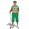 Mens Lime, White and Orange Sweater Golf Outfit Mens Lime, White and Orange Sweater Golf Outfit