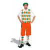 Mens Orange, Lime & White Sweater Golf Outfit Mens Orange, Lime & White Sweater Golf Outfit