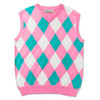 Mens Pink, White & Teal Sweater Golf Outfit