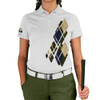 Ladies Argyle Utopia Golf Shirt - D: Olive/Navy/Khaki