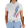 Ladies Argyle Utopia Golf Shirt - TT: White/Pink/Light Blue