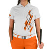 Ladies Argyle Utopia Golf Shirt - X: Orange/White