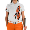 Ladies Argyle Utopia Golf Shirt - YY: Black/Orange