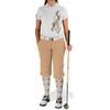 Ladies Argyle Utopia Golf Shirt - GGG: Khaki/White