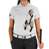 Ladies Argyle Utopia Golf Shirt - MMMM: Black/Khaki/White