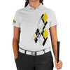 Ladies Argyle Utopia Golf Shirt - NNNN: Black/Yellow/White