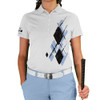 Ladies Argyle Utopia Golf Shirt - YYYY: Light Blue/Black/White