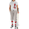 Ladies Argyle Utopia Golf Shirt - 5T: Taupe/Red/White