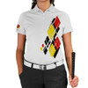 Ladies Argyle Utopia Golf Shirt - 6R: Black/Yellow/Red