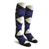 Mens Over the Calf Argyle Socks Black, Royal and White
