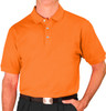 Mens Sport Clubhouse Cotton Solid Orange Golf Shirt Front