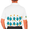 Mens Argyle Arcadia Golf Shirt - 5G: Teal/Bronze/White