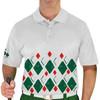 Mens Argyle Arcadia Golf Shirt - 5L: Dark Green/Red/White