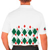 Mens Argyle Arcadia Golf Shirt - 5L: Dark Green/Red/White