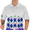 Mens Arcadia Arcadia Golf Shirt - 5M: Royal/Lime/Pink