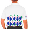 Mens Arcadia Arcadia Golf Shirt - 5M: Royal/Lime/Pink