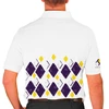 Mens Argyle Arcadia Golf Shirt - 5Q: Purple/Yellow/White