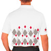 Mens Argyle Arcadia Golf Shirt - 5T: Taupe/Red/White