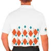 Mens Argyle Arcadia Golf Shirt - 5V: Orange/White/Teal