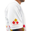 Mens Argyle Arcadia Golf Shirt - 5W: White/Gold/Red