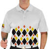 Mens Argyle Arcadia Golf Shirt - 6B: Black/Orange/Yellow