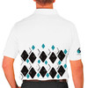 Mens Argyle Arcadia Golf Shirt - 6C: Black/Teal/White