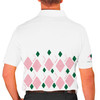 Mens Argyle Arcadia Golf Shirt - 6D: Pink/White/Dark Green
