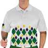 Mens Argyle Arcadia Golf Shirt - 6F: Dark Green/Yellow/Purple
