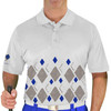 Mens Argyle Arcadia Golf Shirt - 6G: Taupe/White/Royal