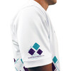 Argyle Arcadia Golf Shirt - 6J: White/Purple/Teal