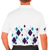 Argyle Arcadia Golf Shirt - 6J: White/Purple/Teal