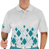 Mens Argyle Arcadia Golf Shirt - 6O: Teal/White