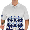 Mens Argyle Arcadia Golf Shirt - 6S: Navy/Royal/Light Blue
