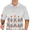 Mens Argyle Arcadia Golf Shirt - 6X: Taupe/Orange/White