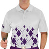 Mens Argyle Arcadia Golf Shirt - BB: Purple/White
