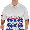 Mens Argyle Arcadia Golf Shirt - BBBB: Royal/Taupe/Red