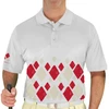 Mens Argyle Arcadia Golf Shirt - DDD: Natural/Red